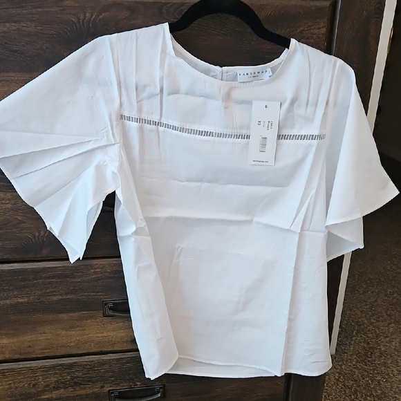 Harshman Los Angelos Elegant White Women's Top - Picture 3 of 5